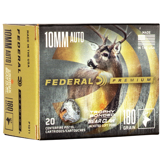 FED PREMIUM 10MM 180GR JSP TROPHY BONDED 20/10 - Ammunition